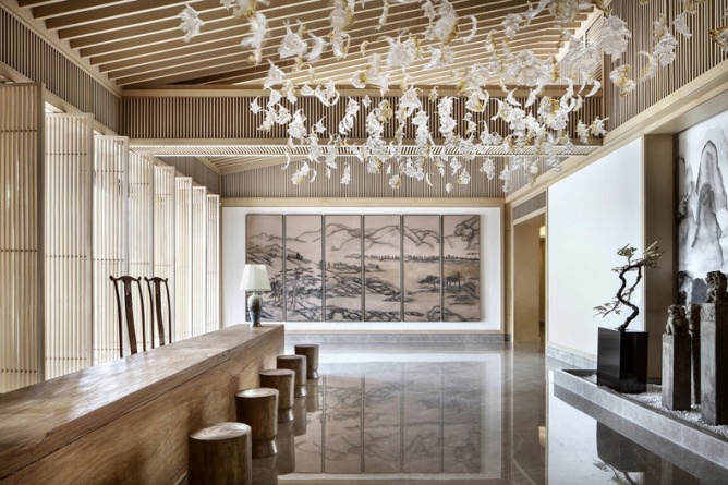 简约茶楼会所装修设计效果图