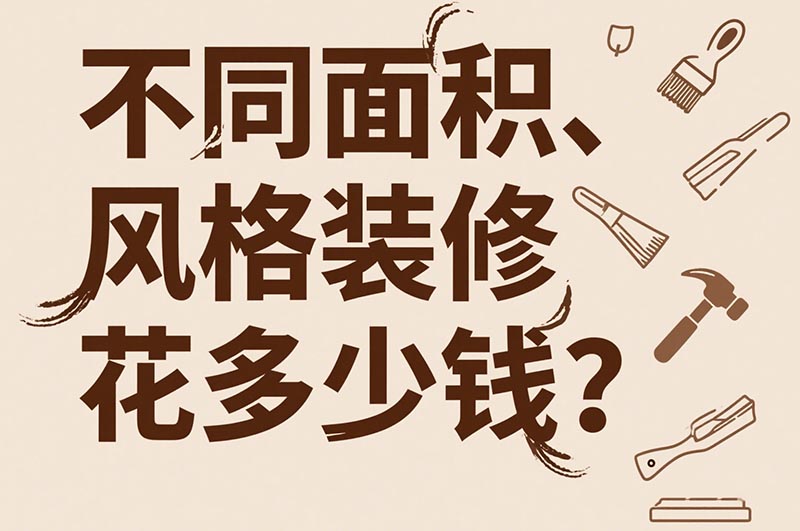 不同面积、风格装修花多少钱？